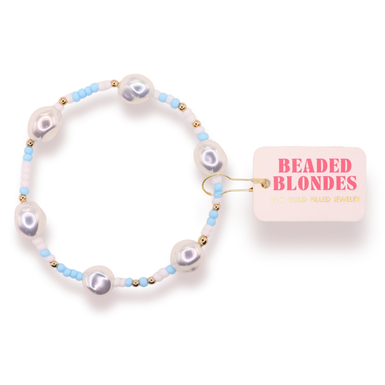 Beaded Blondes Sadie Sprinkle: Powder Blue & White