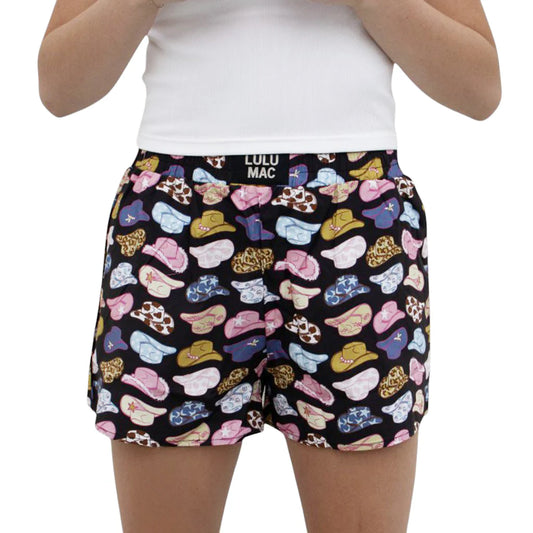 Lulu Mac Cowgirl Hat Boxer: Black
