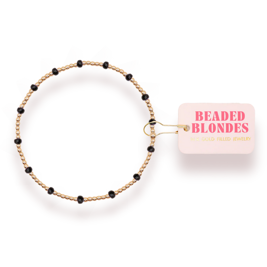 Beaded Blondes: Black Dainty Poppi Bracelet