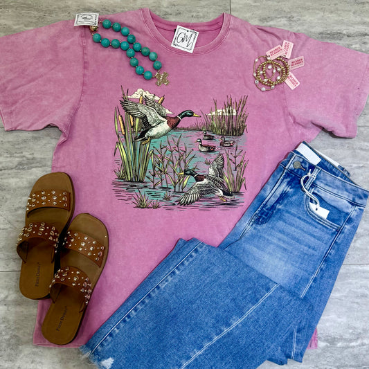 Mallards In Pink Tee