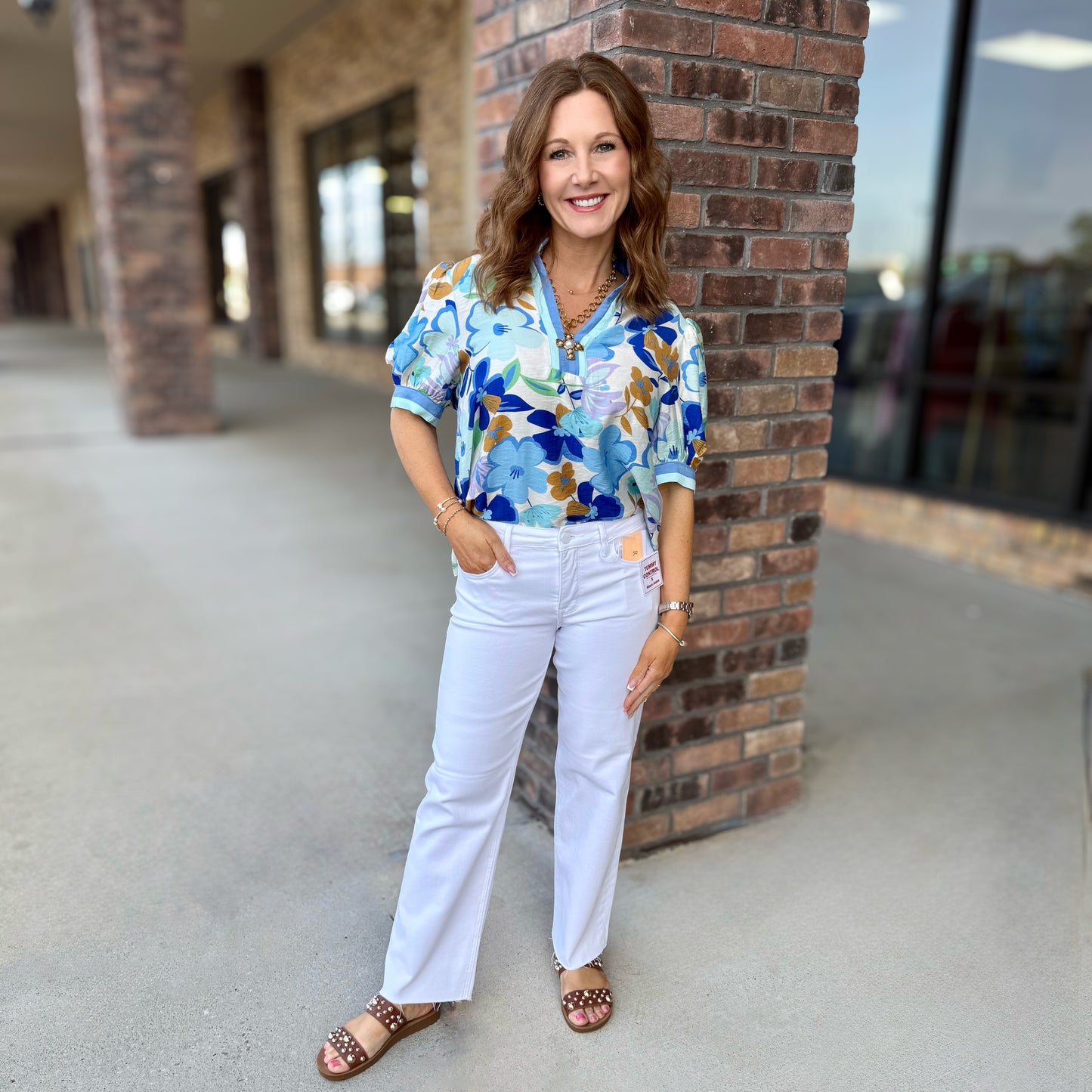 Risen TC Mid Rise Ankle Straight Raw Hem Pant