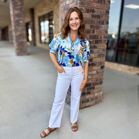 Risen TC Mid Rise Ankle Straight Raw Hem Pant