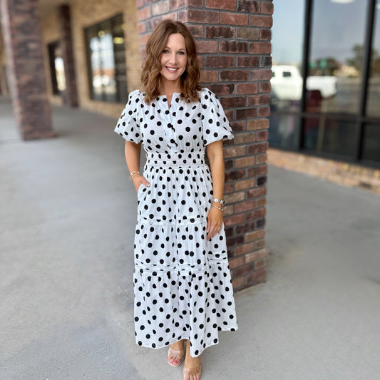 Polka Dot Brunch Midi Dress