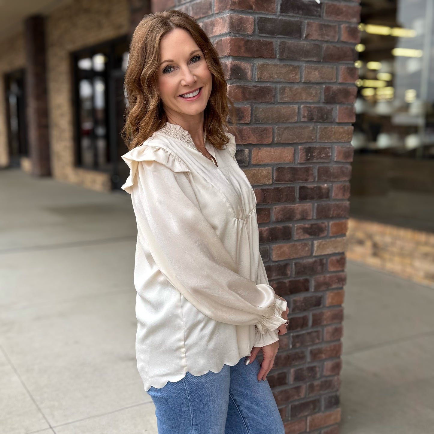 Scalloped Hem Blouse