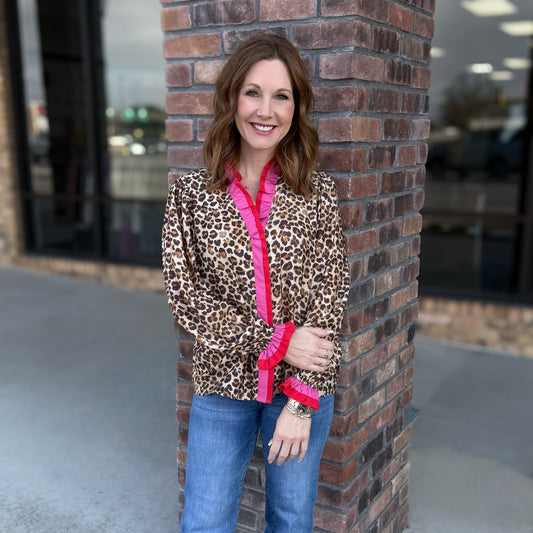 Sassy Leopard Long Sleeve Top