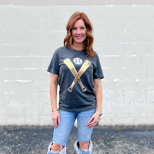 Baseball Sequin Comfort Colors Tee