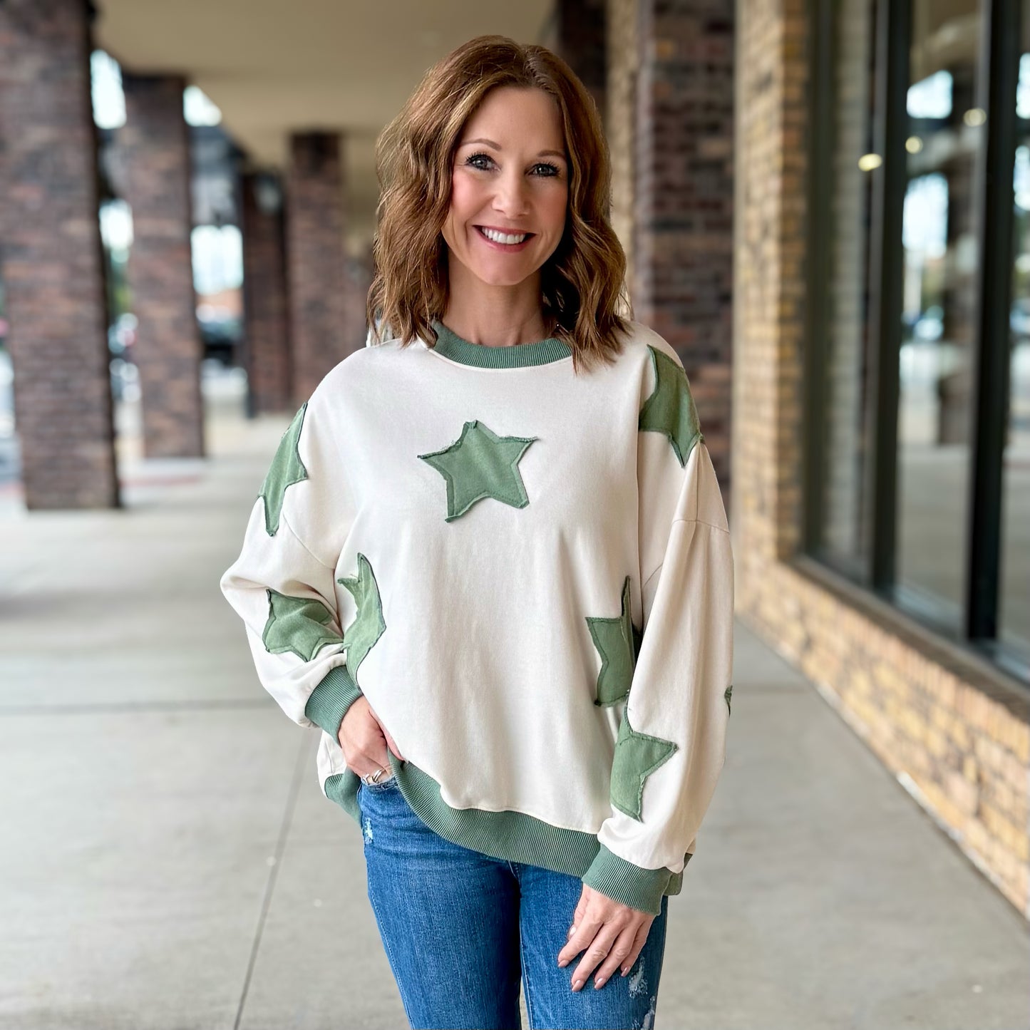 Olive Star Sweatshirt
