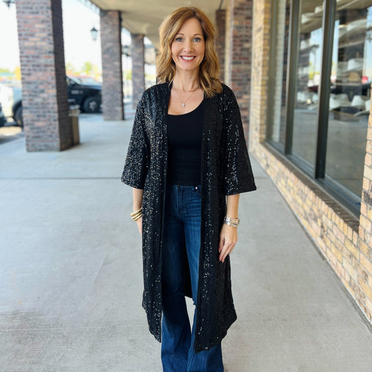 Black Sequin Duster