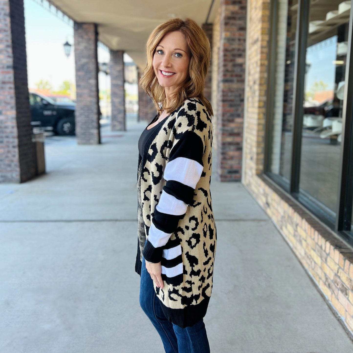 Leopard & Stripes Cardigan