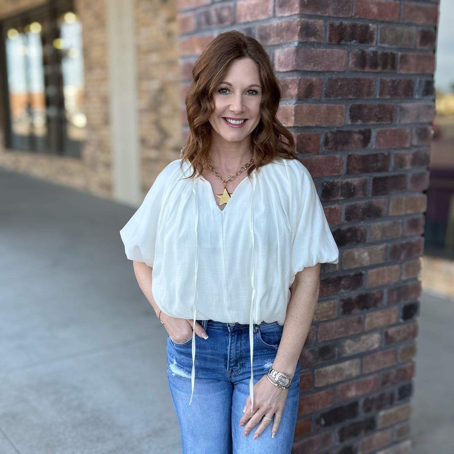 Charming Balloon Pleated Crop Top: 2 Colors