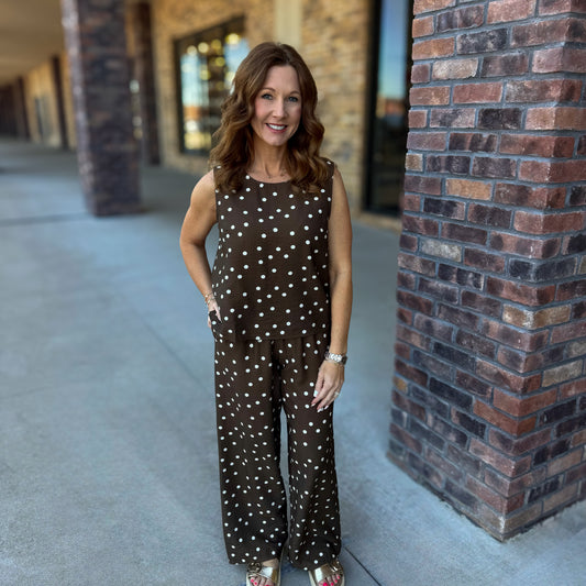 Everyday Polka Top: Brown