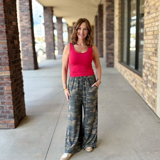 Haddie Camo Wide Leg Pants