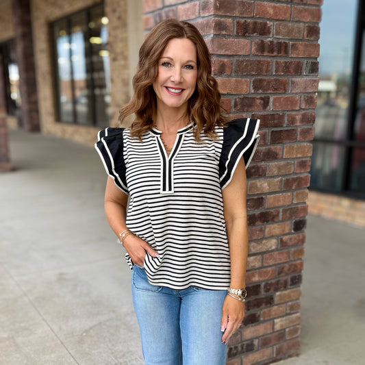 Charming Striped Thermo Top