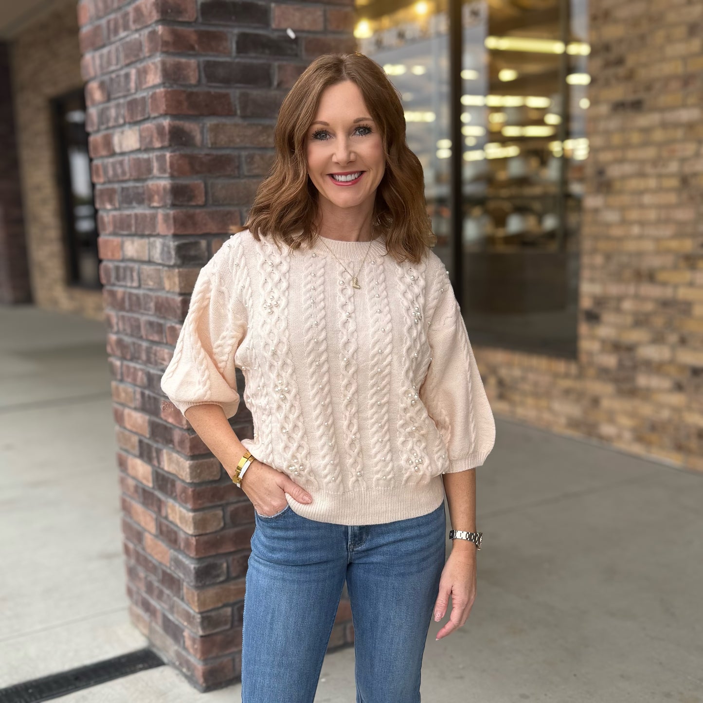 Sugar Pearl Knit Sweater