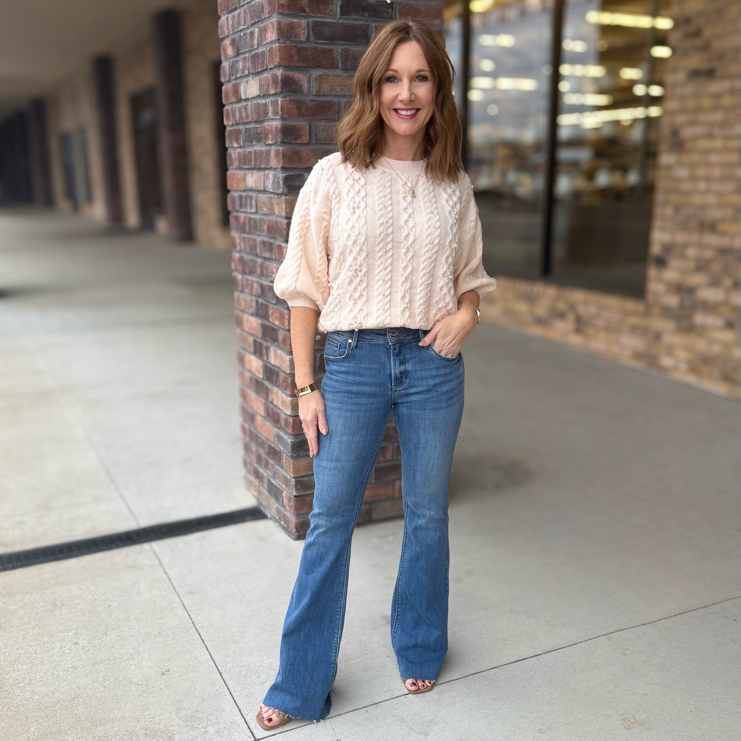 Risen Mid Rise Flare Jeans