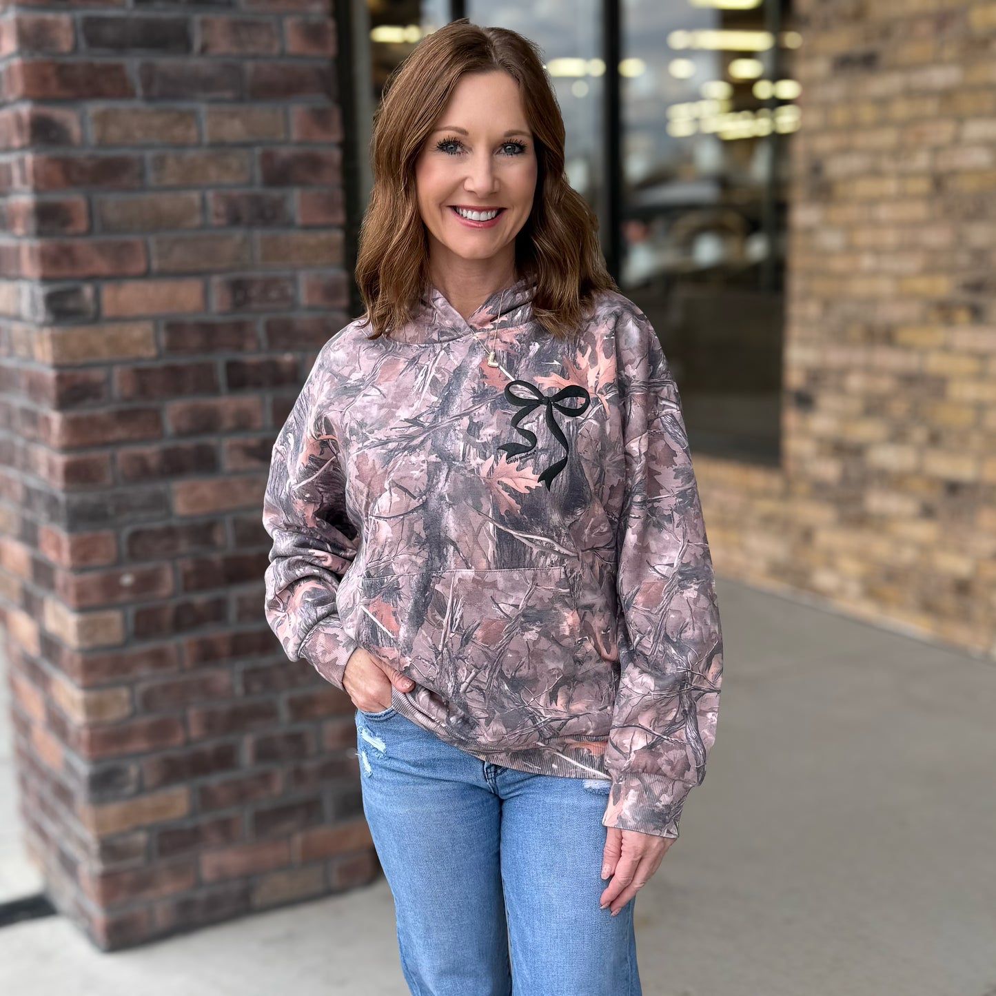 Simply Southern Camo Bow Sweatshirt