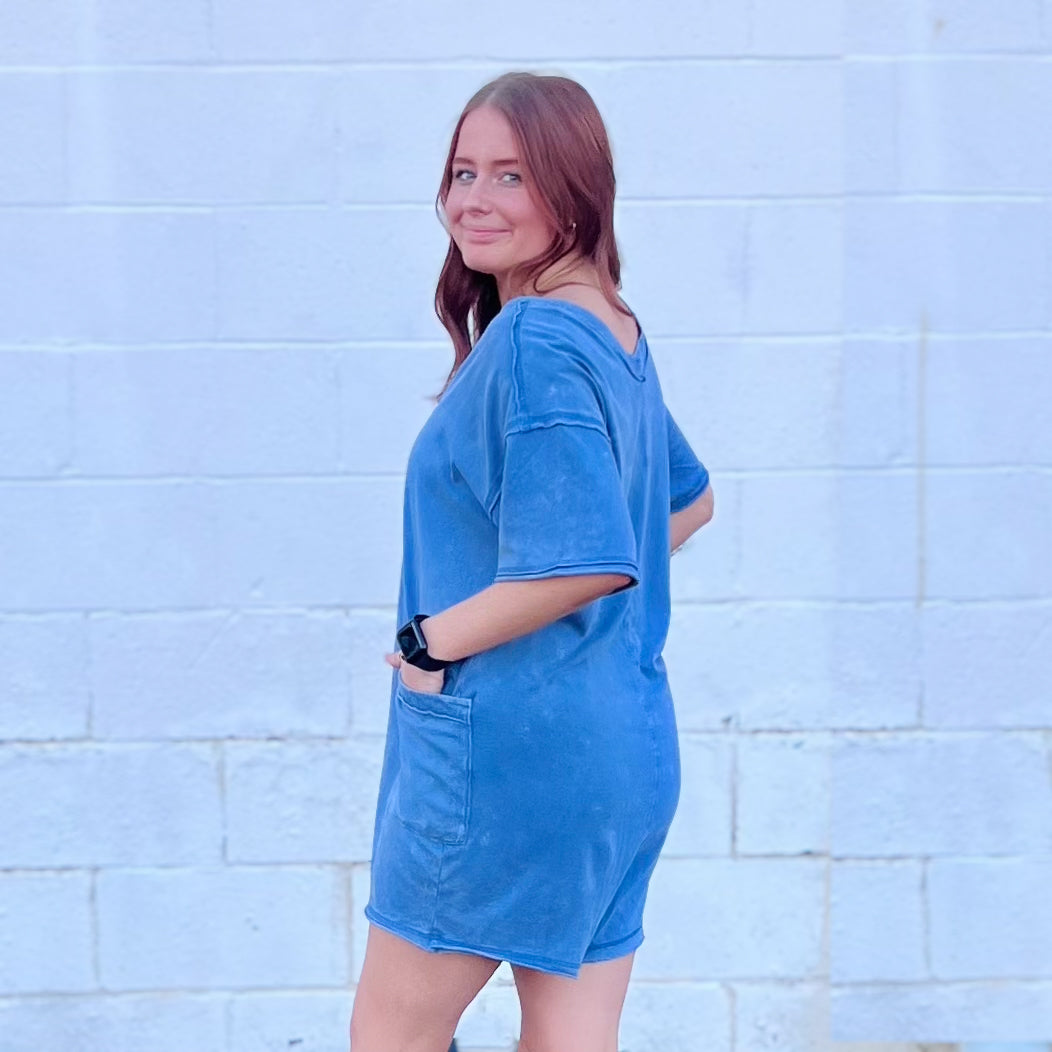 Deep Blue T-Shirt Romper