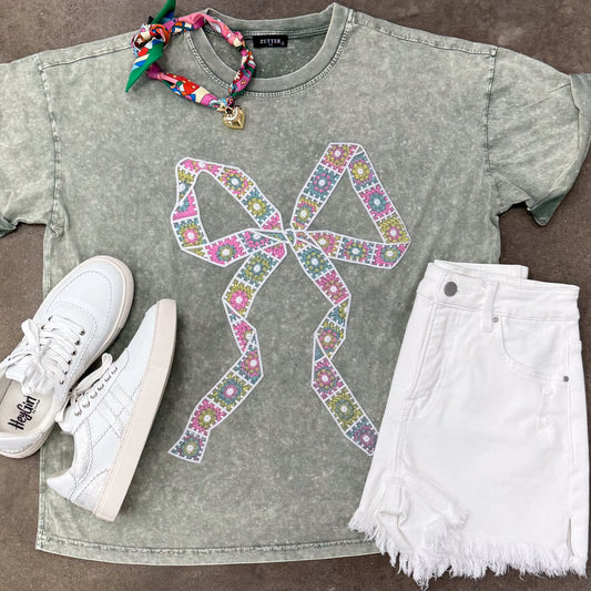 Zutter Crochet Puff Bow Tee