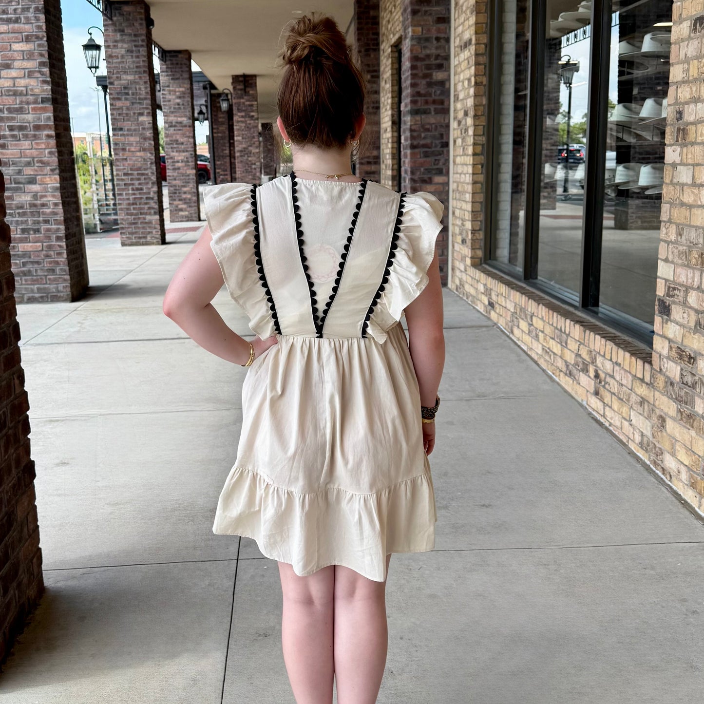 Scalloped Trim Babydoll Dress.