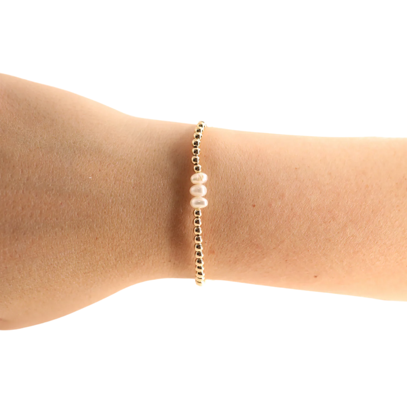 Beaded Blondes: Harper Pearl Bracelet - Gold
