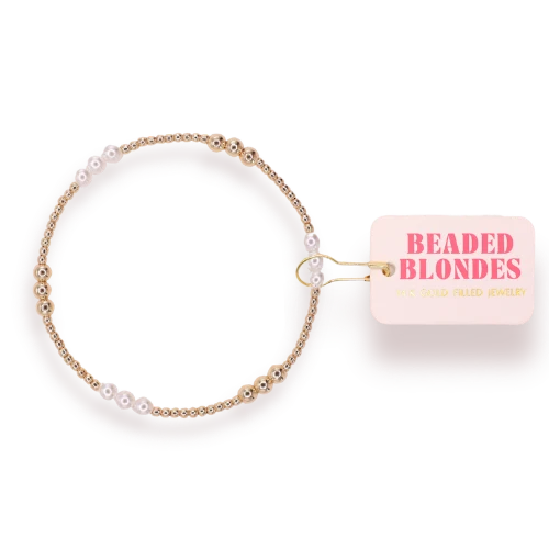 Beaded Blondes ILy Gold & Pearl Alternating Bracelet