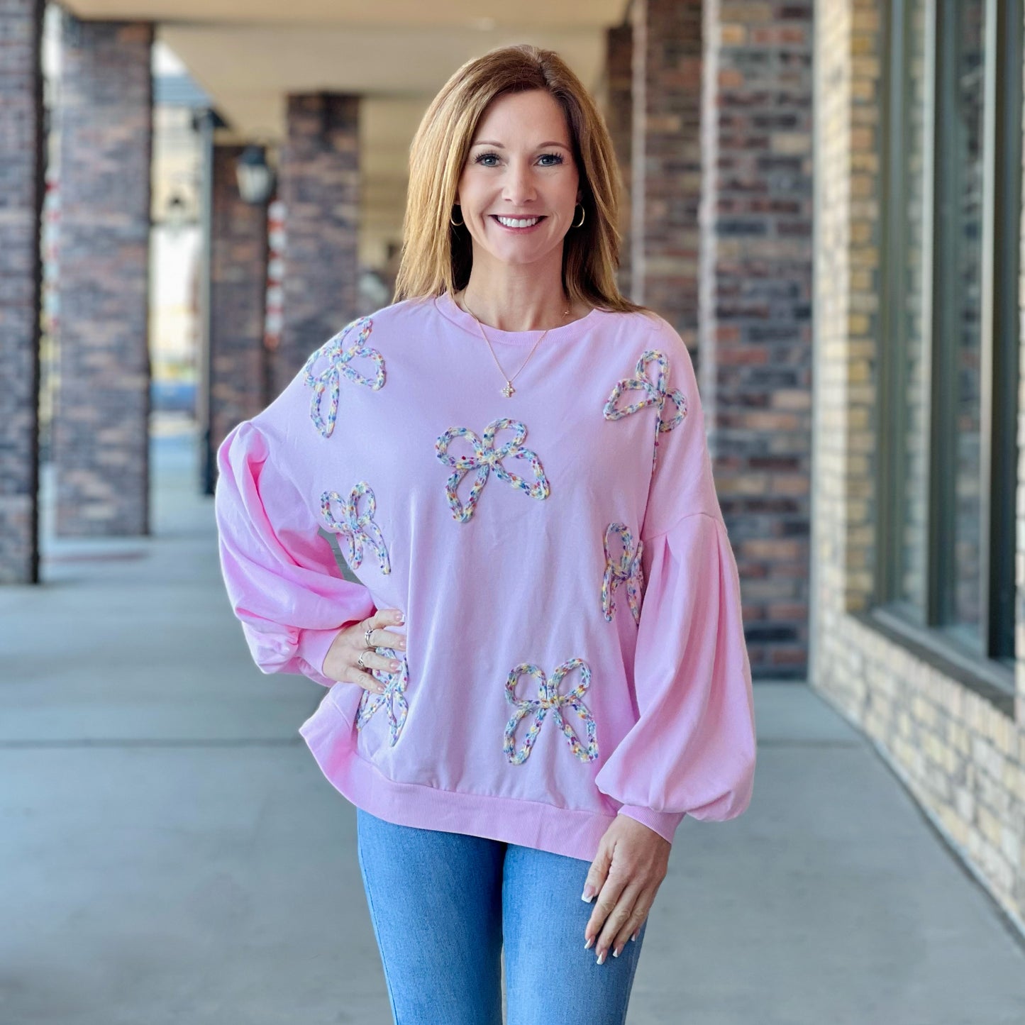 Colorful Bow Sweatshirt