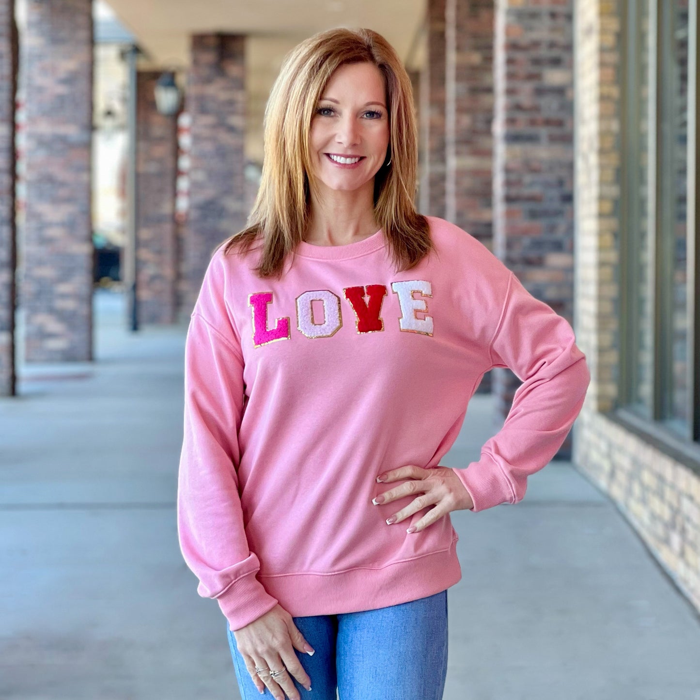 Varsity Love Patch Sweatshirt