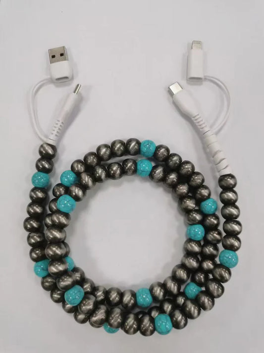 Silver & Turquoise 4-Way Charger