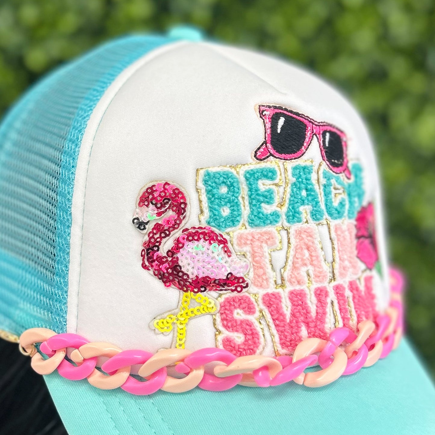 Beach Tan Swim Trucker Patch Hat