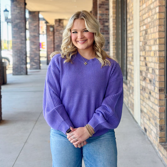 Purple Blossom Sweater