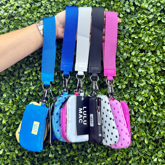 Lulu Mac Double Pouch Polka Dot Wristlet: Multiple Color
