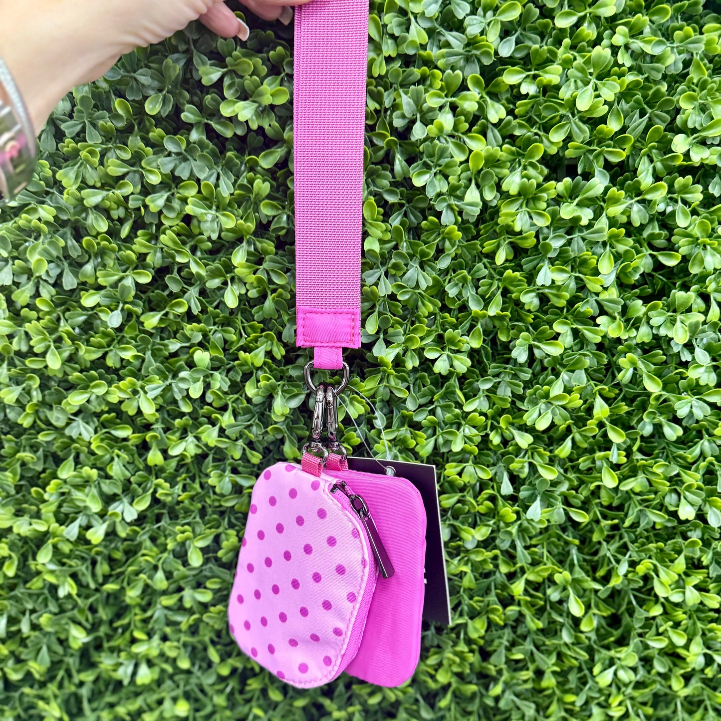 Lulu Mac Double Pouch Polka Dot Wristlet: Multiple Color