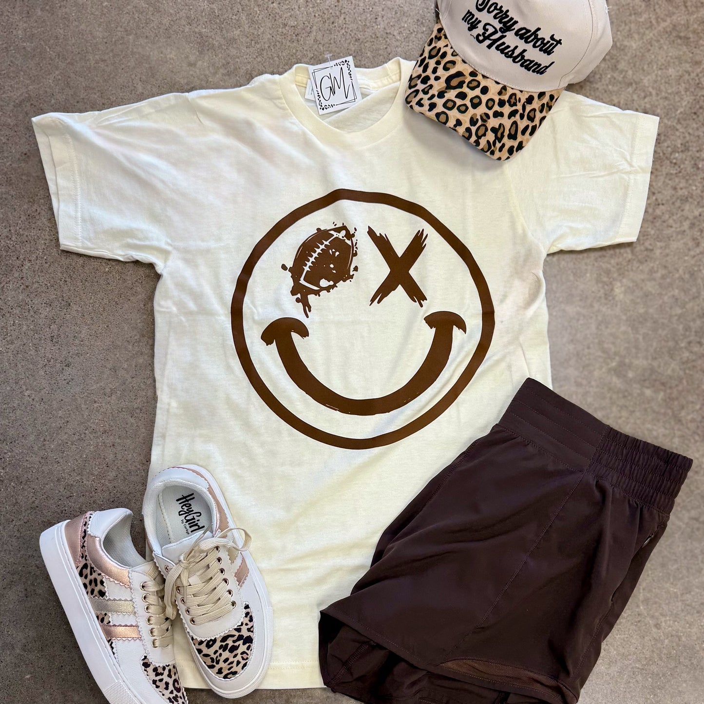 Football Smiley Face Tee