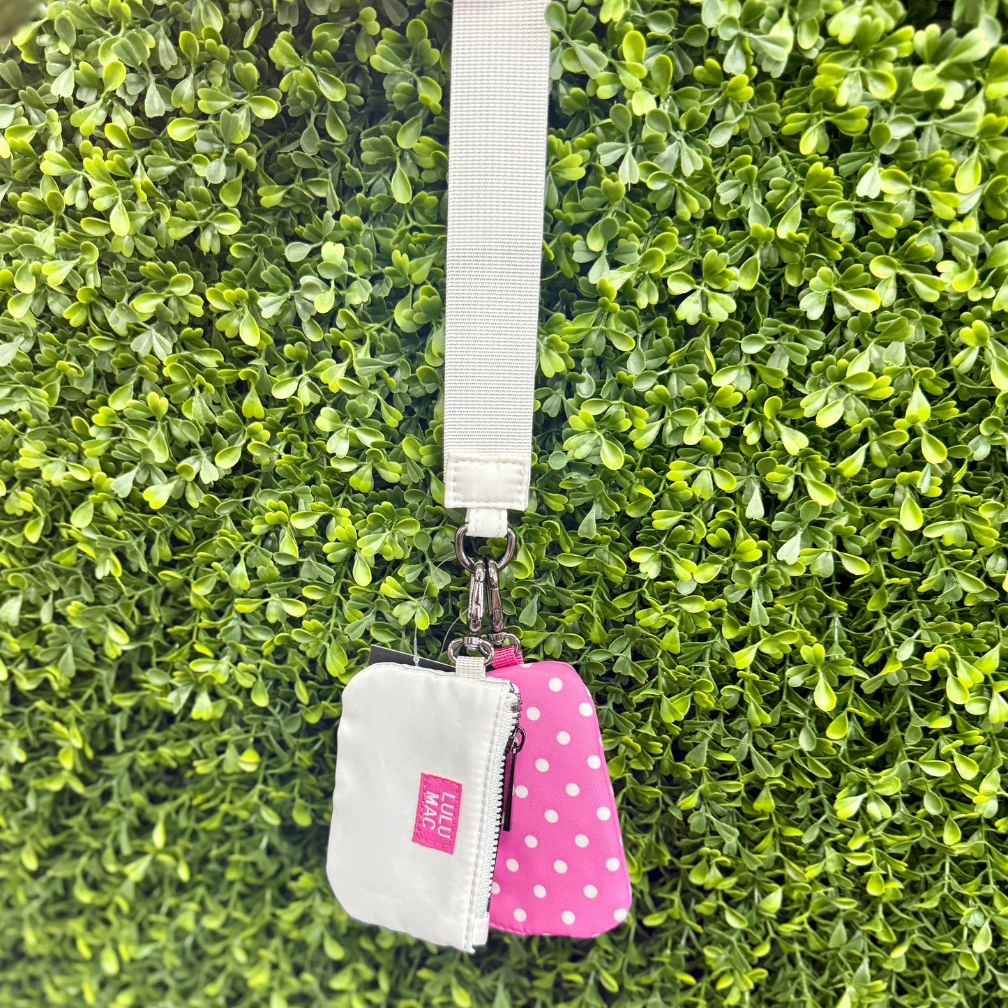 Lulu Mac Double Pouch Polka Dot Wristlet: Multiple Color