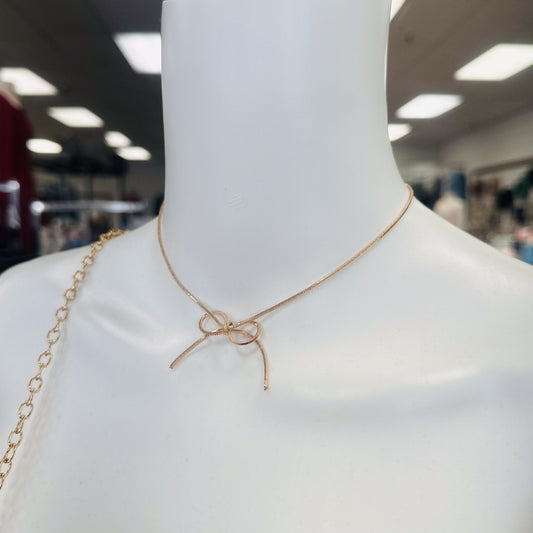 Seamless Chain Bow Necklace