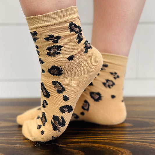 Leopard Ankle High Socks