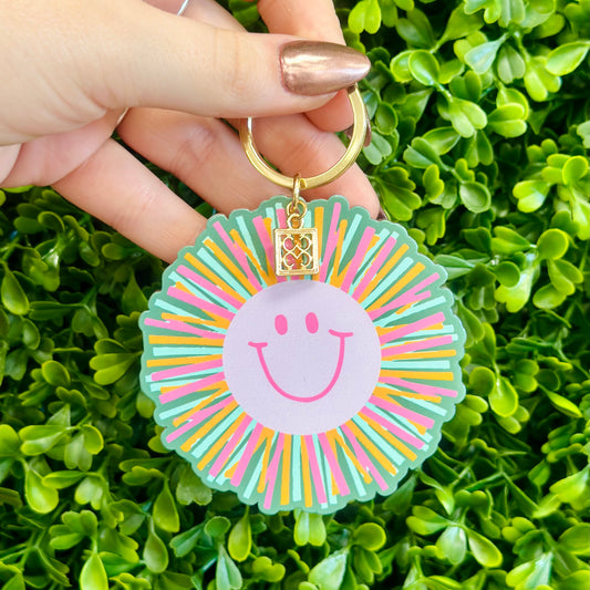 Smiley Face Acrylic Keychain