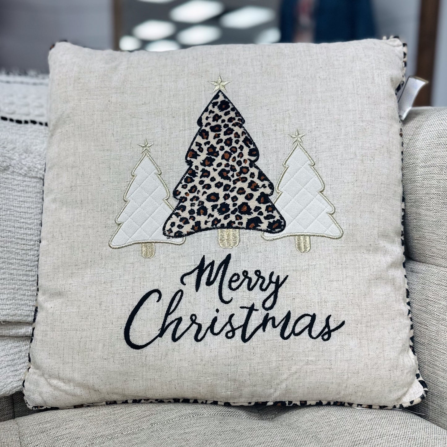 Leopard Christmas Pillow