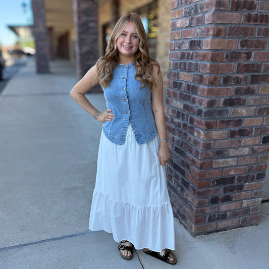 Sophisticated White Maxi Skirt