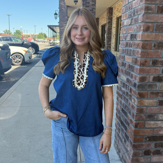Leopard Contrast Bliss Top