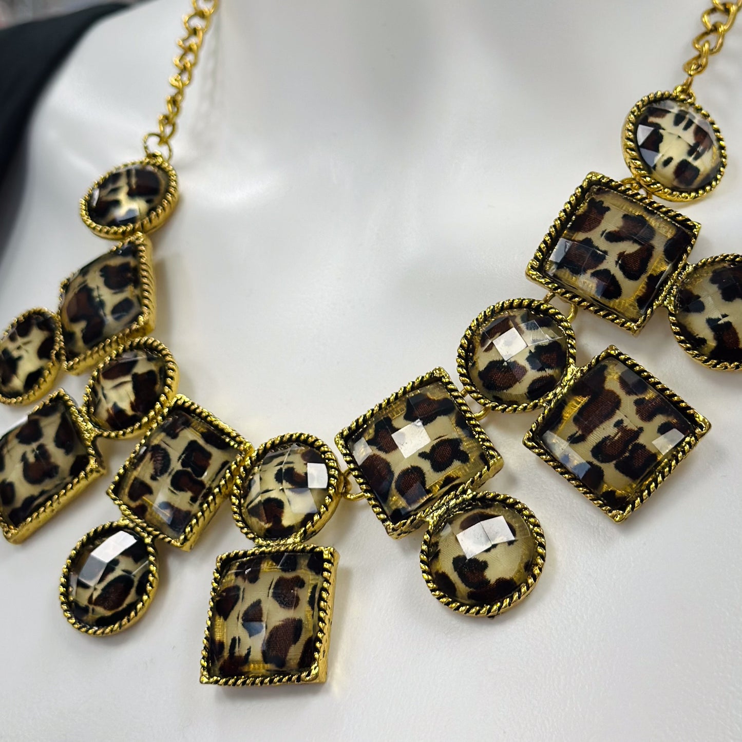 Leopard Statement Necklace & Earrings