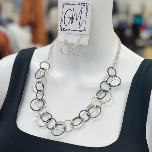 Silver Gunmetal Necklace