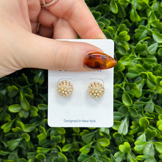 Classic Gold Pearl Studs