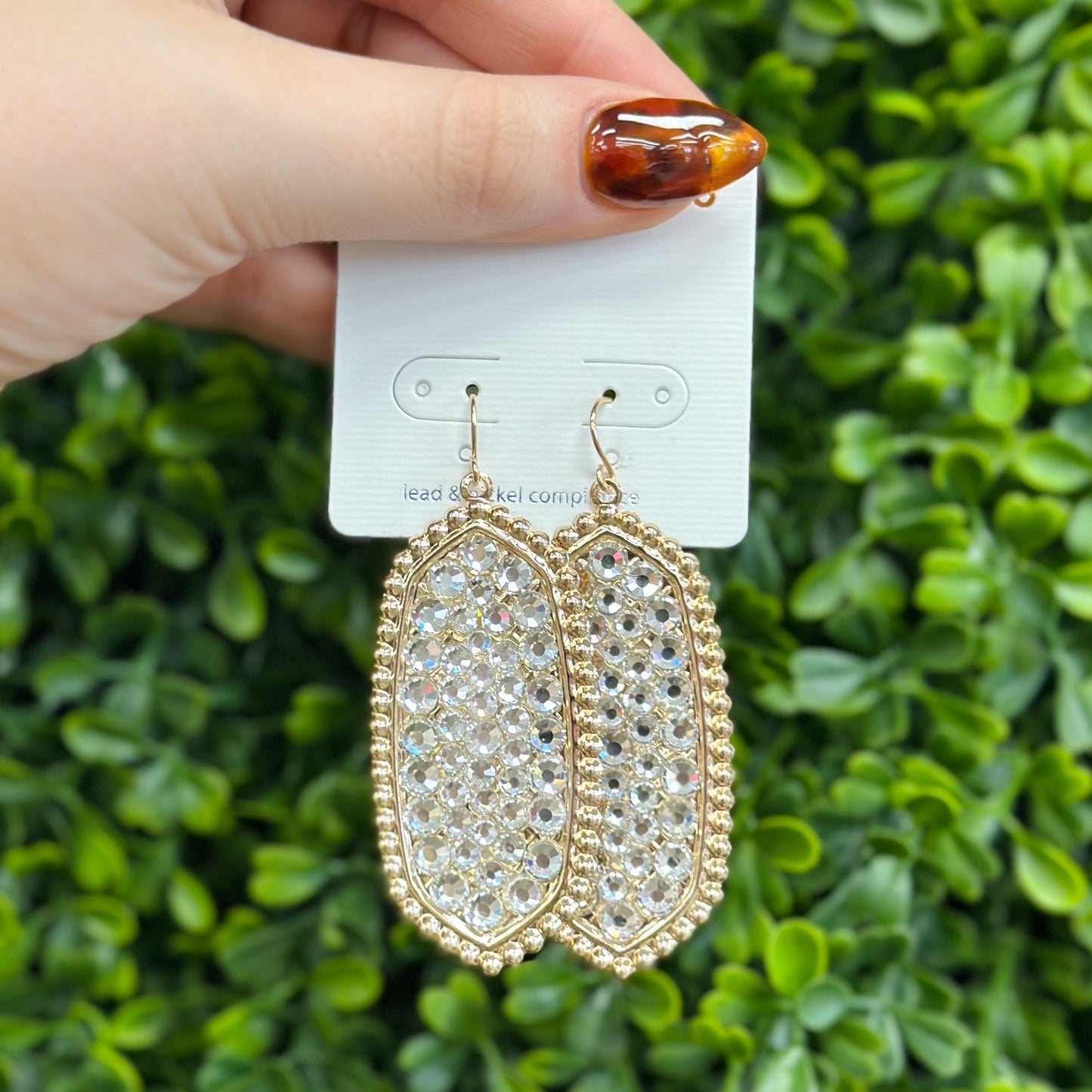 Rhinestone Bling Earrings Gold & SIlver