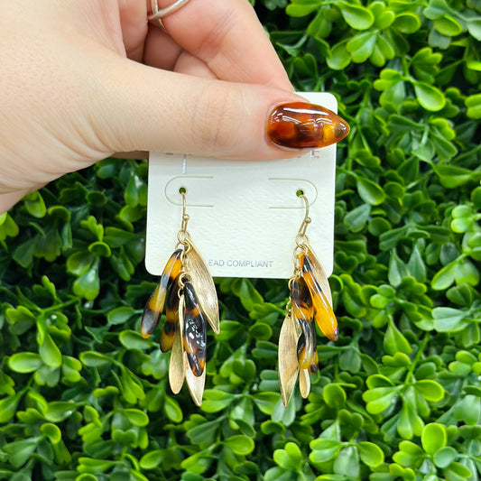 Tortoise Shell & Gold Earrings