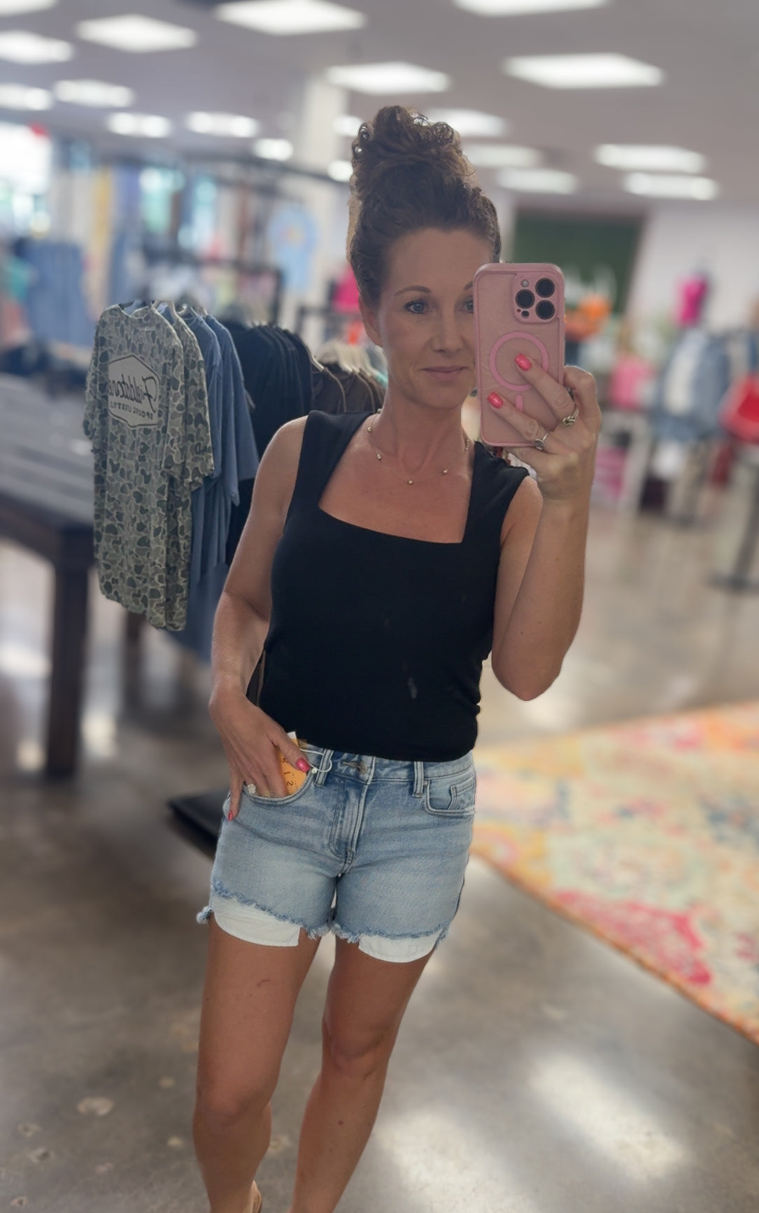 Risen Light Wash Denim Shorts