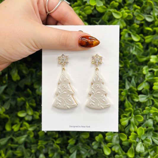 Sugar Cookie Style Christmas Tree Earrings