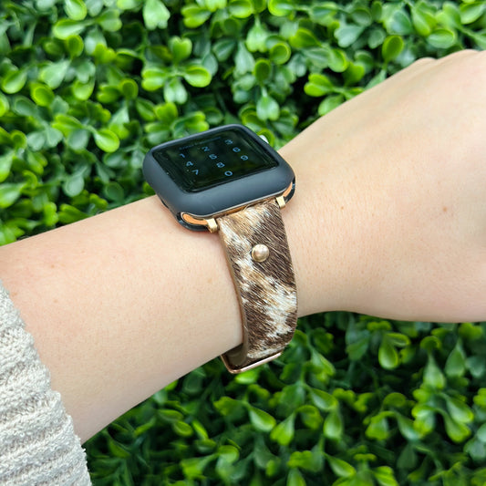 Brown Hide Fur Watch Band