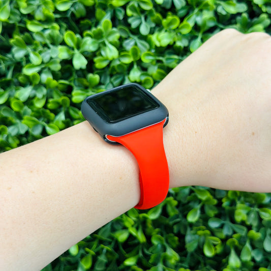 Skinny Red Silicone Watch Bands