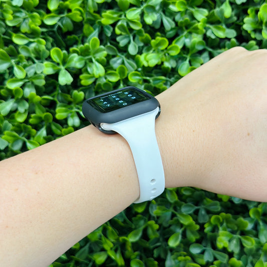 Skinny White Silicone Watch Band